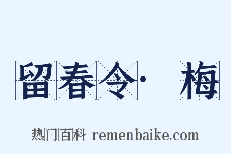 留春令·梅是什么意思的图片